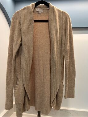 Barefoot Dreams Open-Front Cardigan in Light Beige